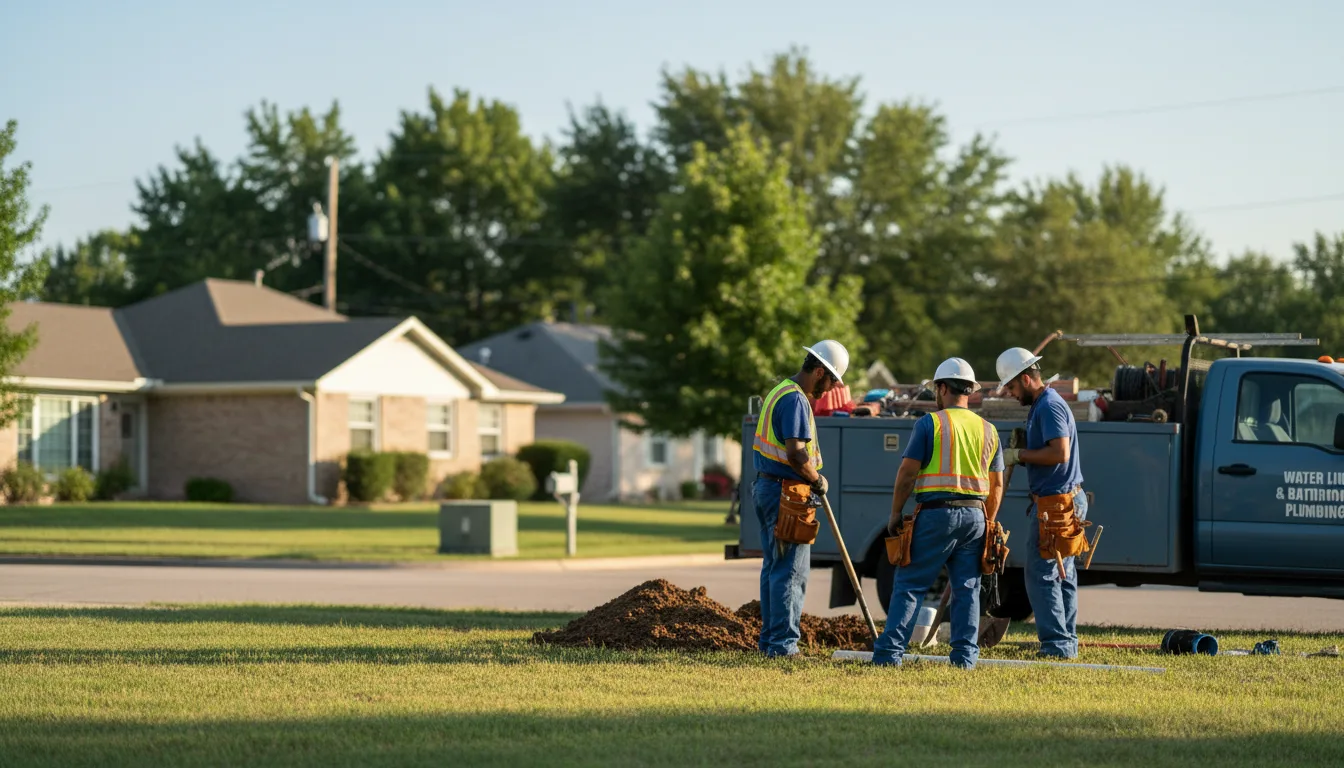 Residential water line and bathroom plumbing service in Ramona, OK